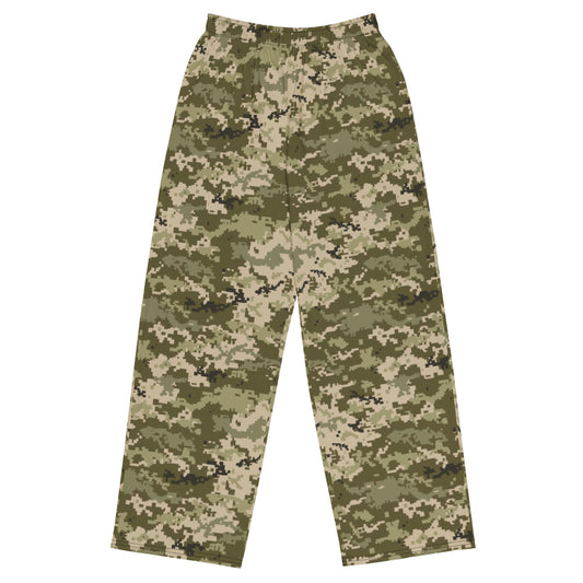 Ukrainian MM14 Arid Desert CAMO unisex wide-leg pants - 2XS - Unisex Wide-Leg Pants