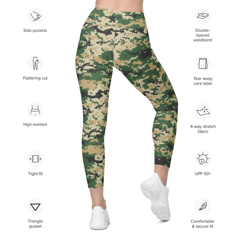 Ukrainian MM14 Multi-Terrain CAMO Leggings with pockets - Womens With Pockets