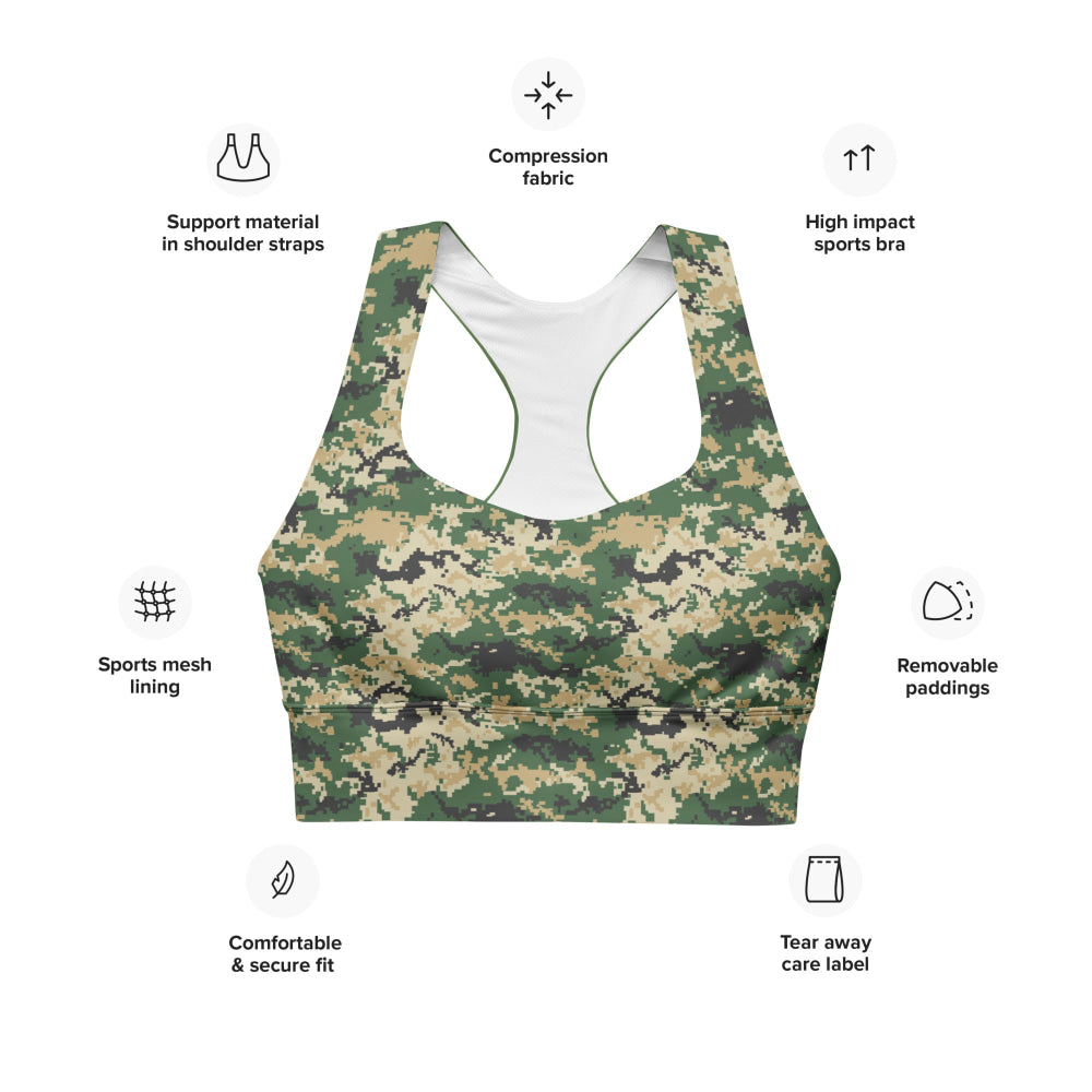 Ukrainian MM14 Multi-Terrain CAMO Longline sports bra - Womens Sports Bra