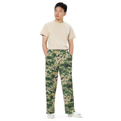 Ukrainian MM14 Multi-Terrain CAMO unisex wide-leg pants - Unisex Wide-Leg Pants