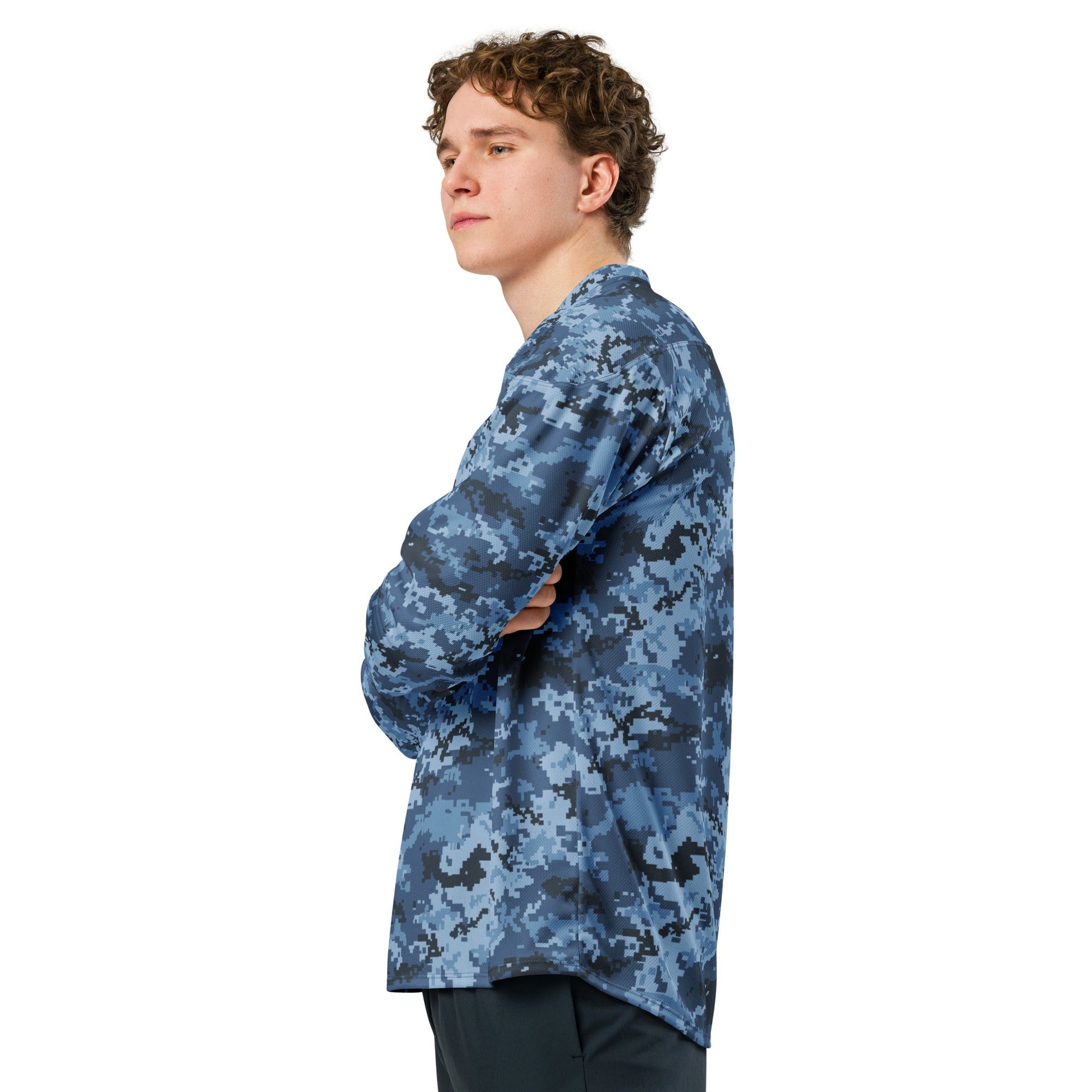 Ukrainian MM14 Navy CAMO hockey fan jersey - 2XS - Hockey Jerseys