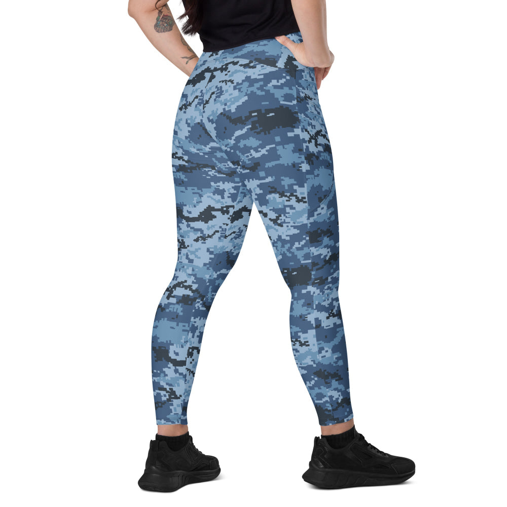 Ukrainian MM14 Navy CAMO Leggings with pockets - 2XS - Womens With Pockets