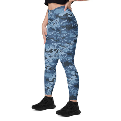 Ukrainian MM14 Navy CAMO Leggings with pockets - Womens With Pockets