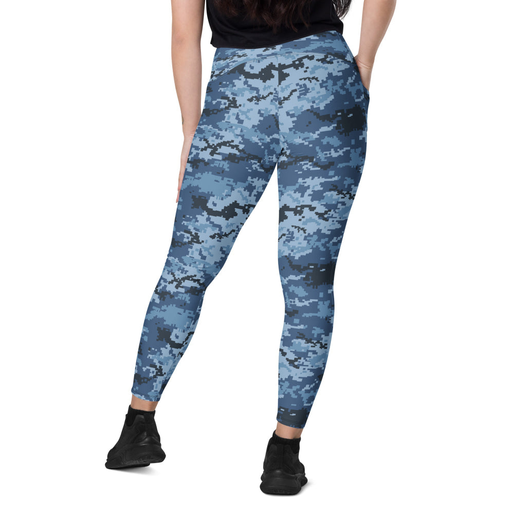 Ukrainian MM14 Navy CAMO Leggings with pockets - Womens With Pockets