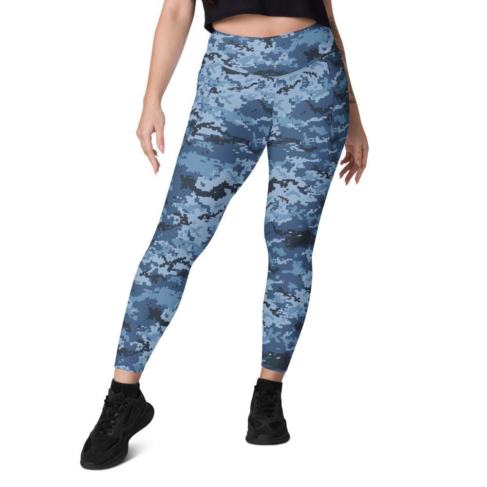 Ukrainian MM14 Navy CAMO Leggings with pockets - Womens With Pockets