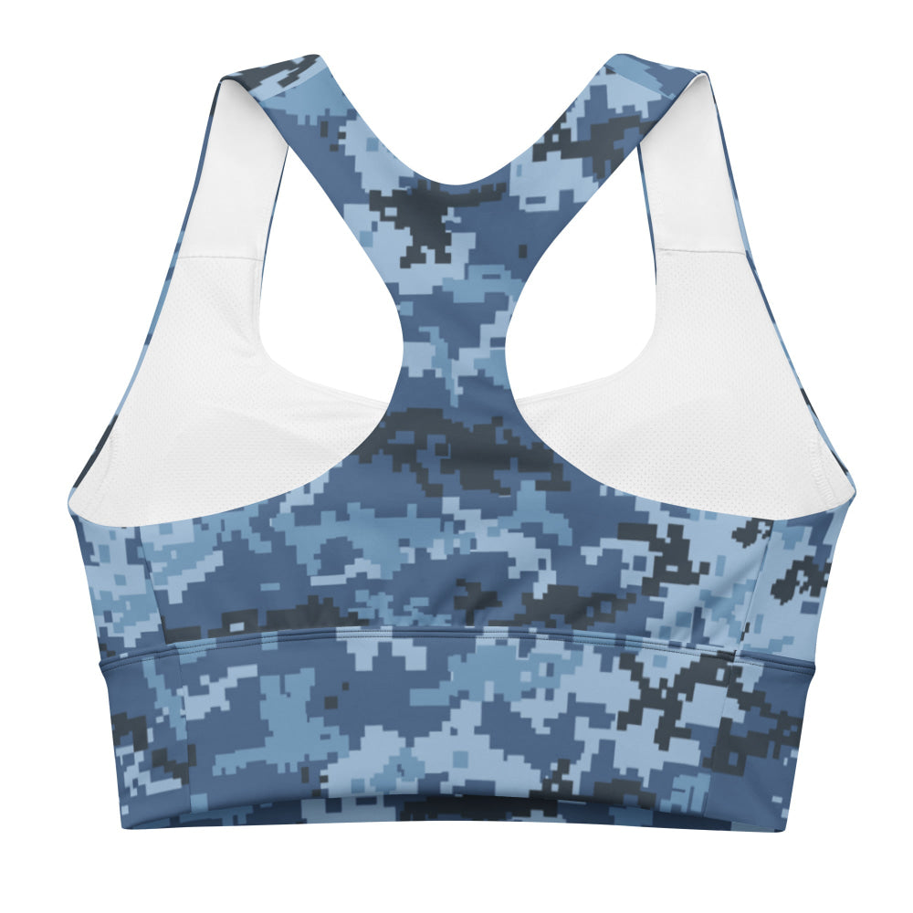 Ukrainian MM14 Navy CAMO Longline sports bra - Womens Sports Bra