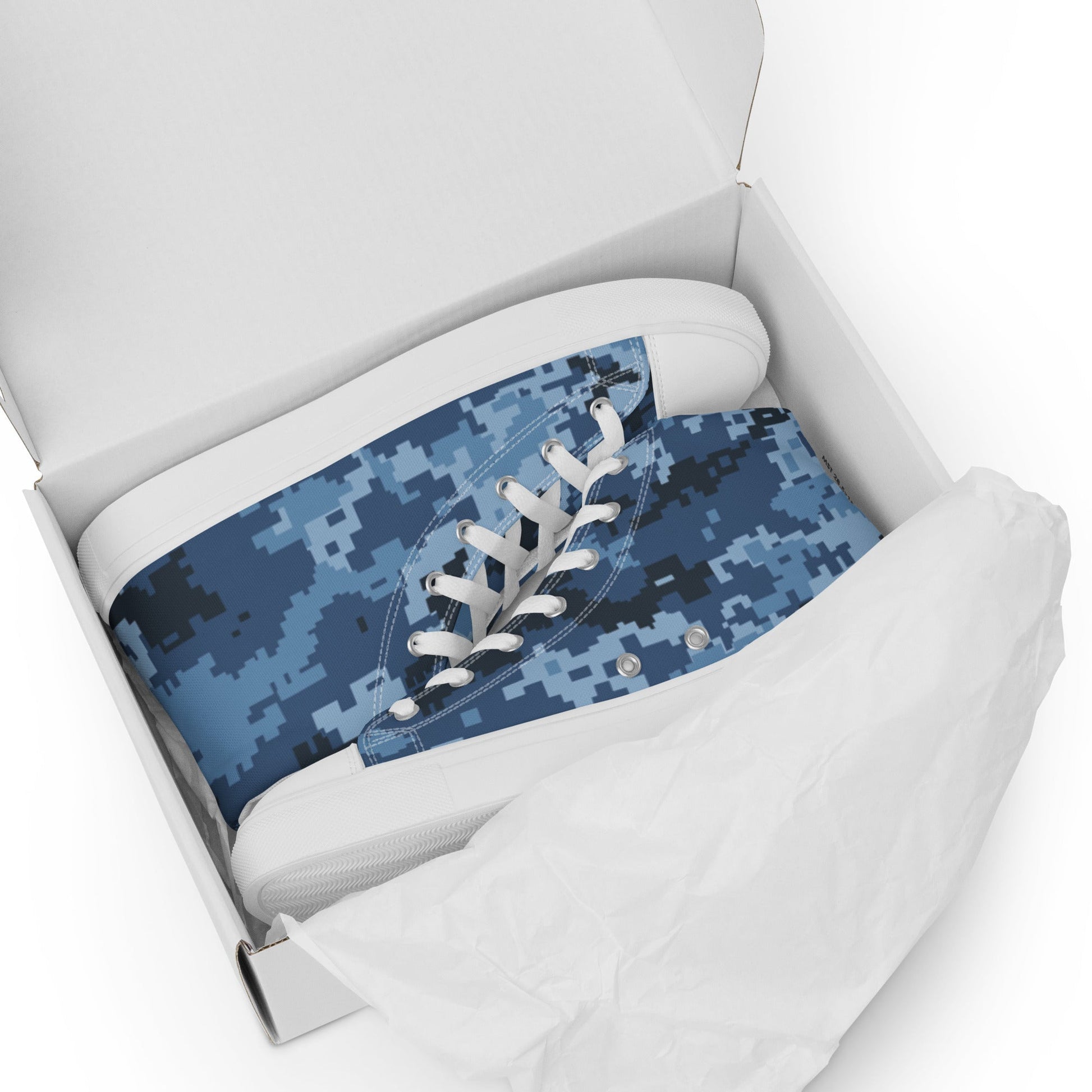 Ukrainian MM14 Navy CAMO Mens high top canvas shoes - High Top Canvas Shoes