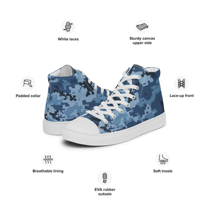 Ukrainian MM14 Navy CAMO Mens high top canvas shoes - High Top Canvas Shoes