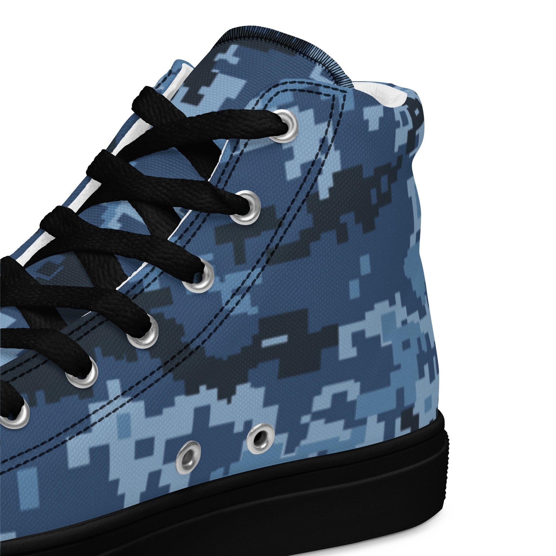 Ukrainian MM14 Navy CAMO Mens high top canvas shoes - High Top Canvas Shoes