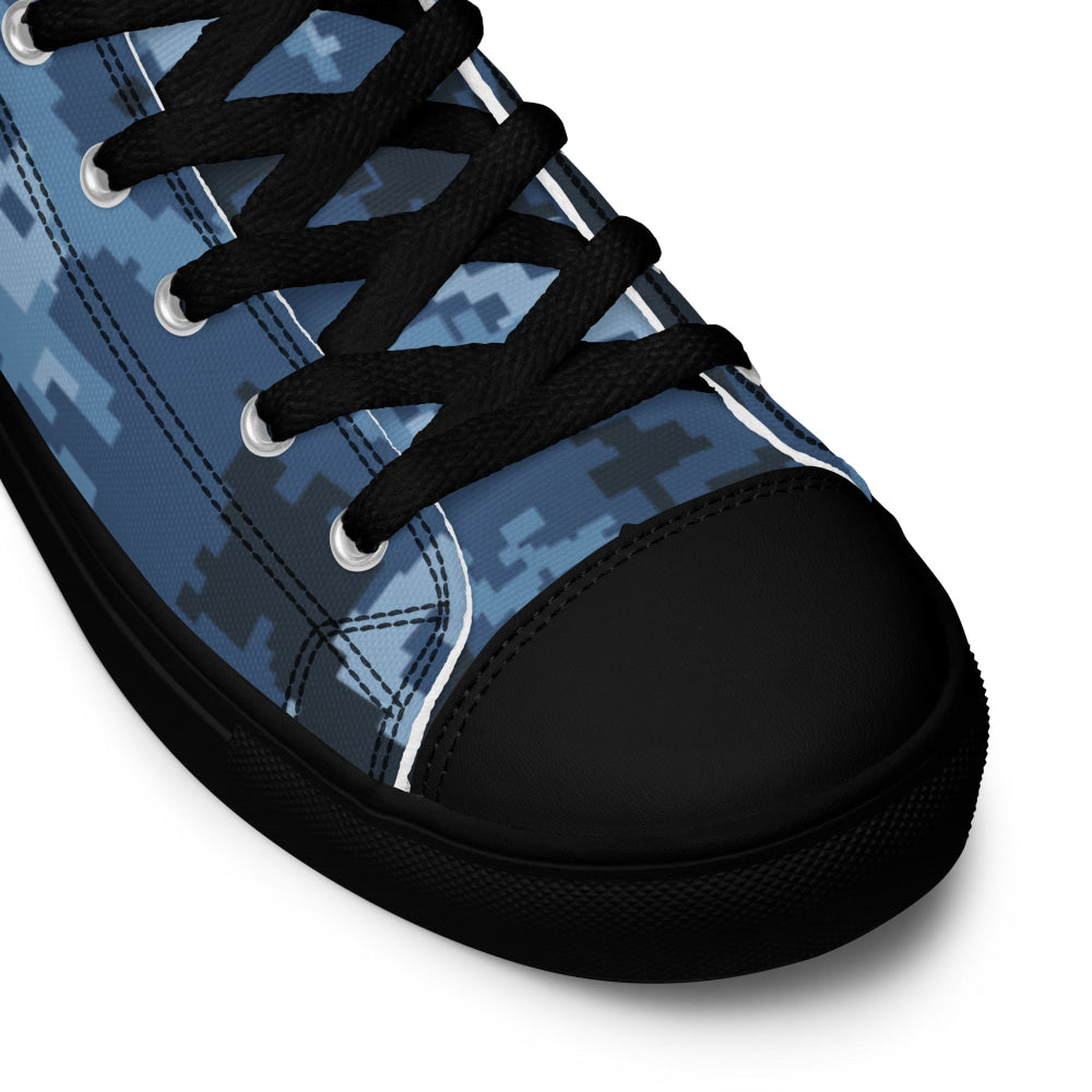 Ukrainian MM14 Navy CAMO Men’s high top canvas shoes - Mens High Top Canvas Shoes