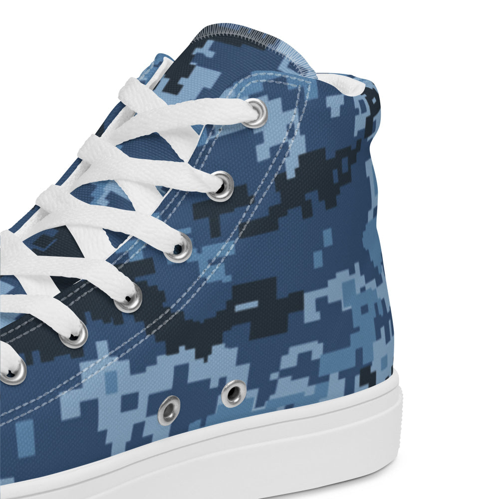 Ukrainian MM14 Navy CAMO Men’s high top canvas shoes - Mens High Top Canvas Shoes