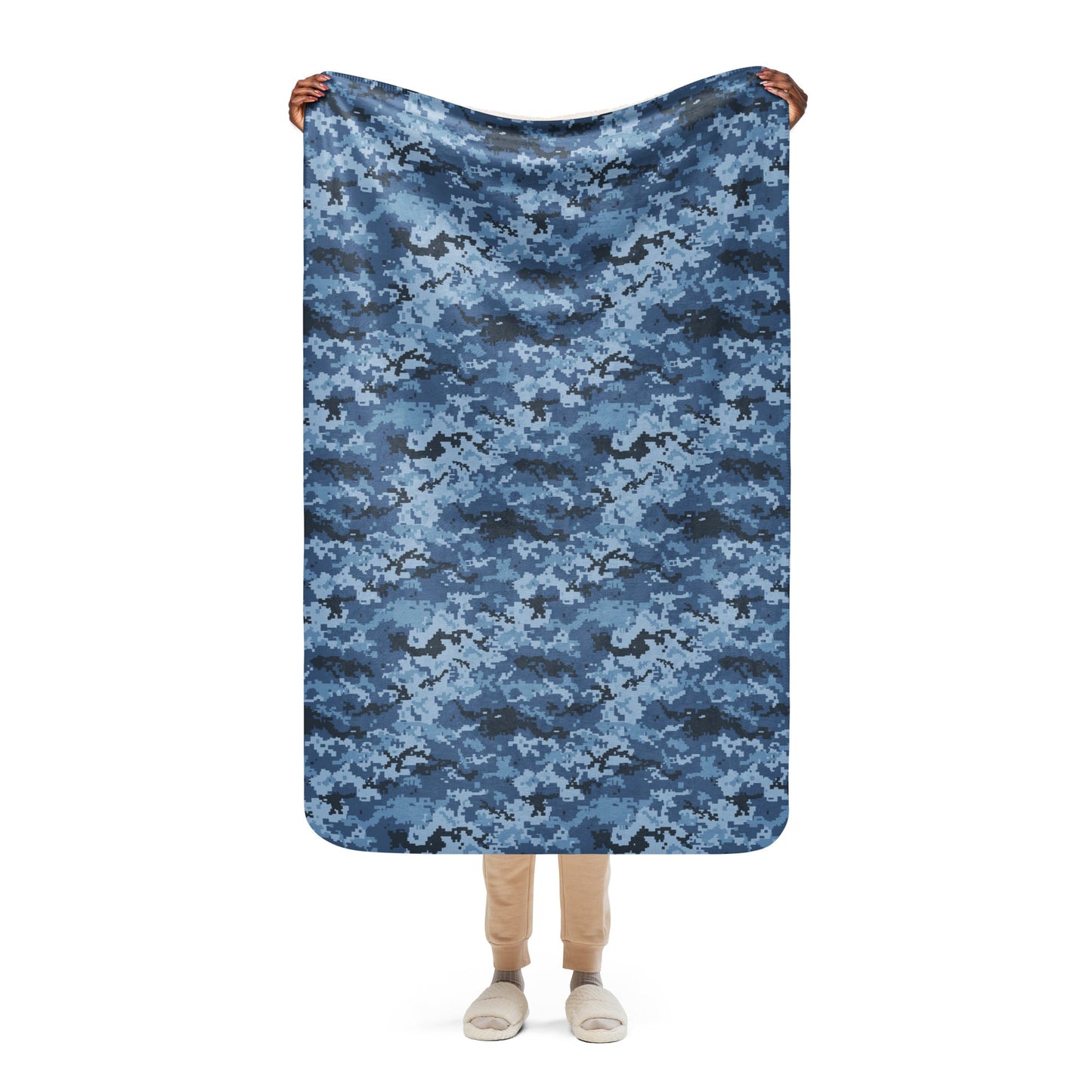 Ukrainian MM14 Navy CAMO Sherpa blanket - 37″×57″ - Blankets