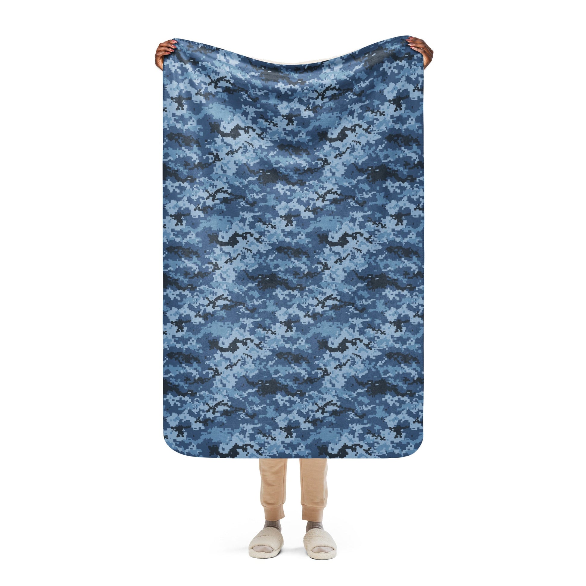 Ukrainian MM14 Navy CAMO Sherpa blanket - 37″×57″ - Blankets