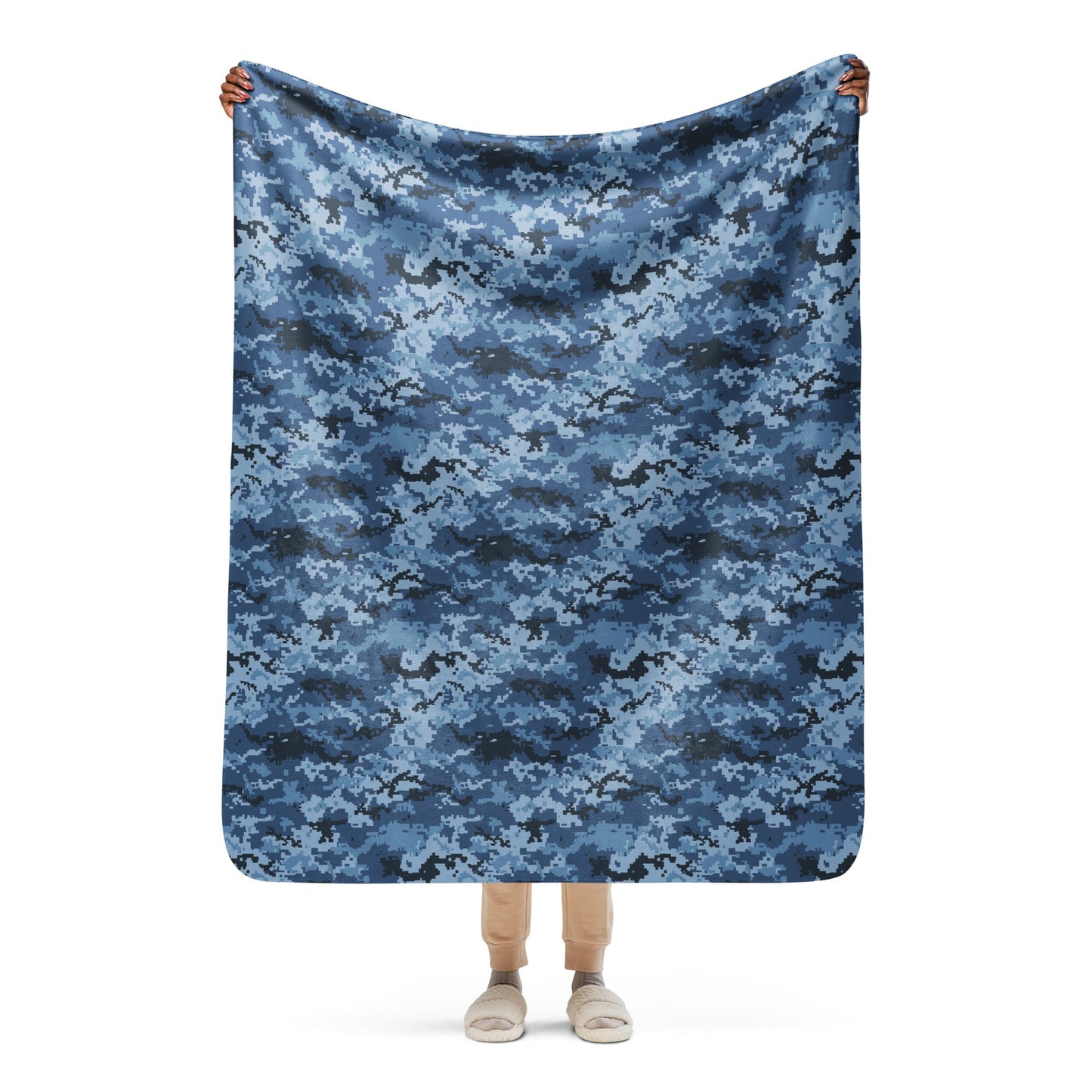 Ukrainian MM14 Navy CAMO Sherpa blanket - 50″×60″ - Blankets