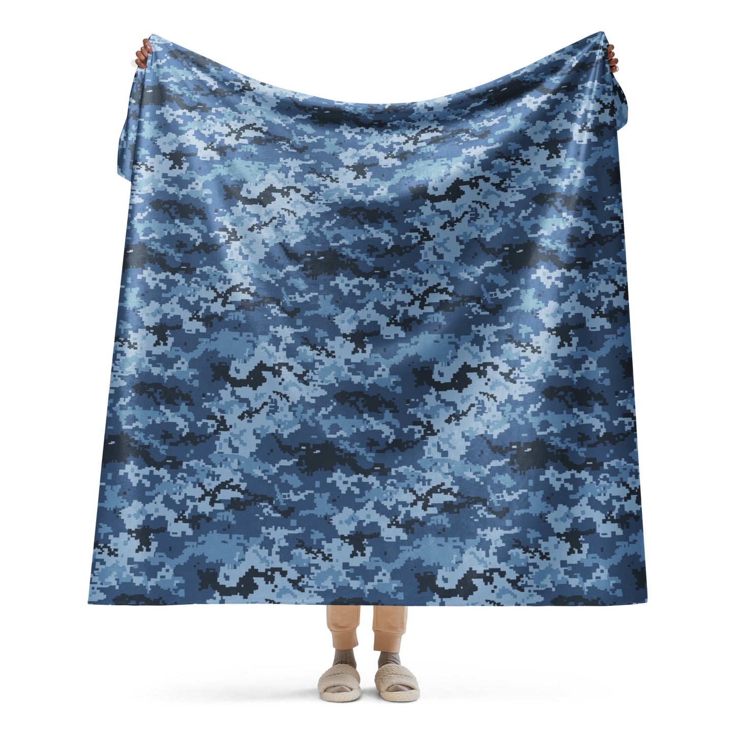 Ukrainian MM14 Navy CAMO Sherpa blanket - 60″×80″ - Blankets
