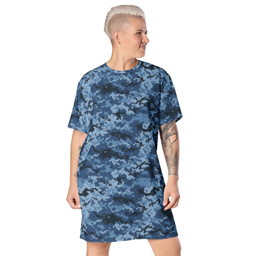 Ukrainian MM14 Navy CAMO T-shirt dress - 2XS - Womens T-Shirt Dress