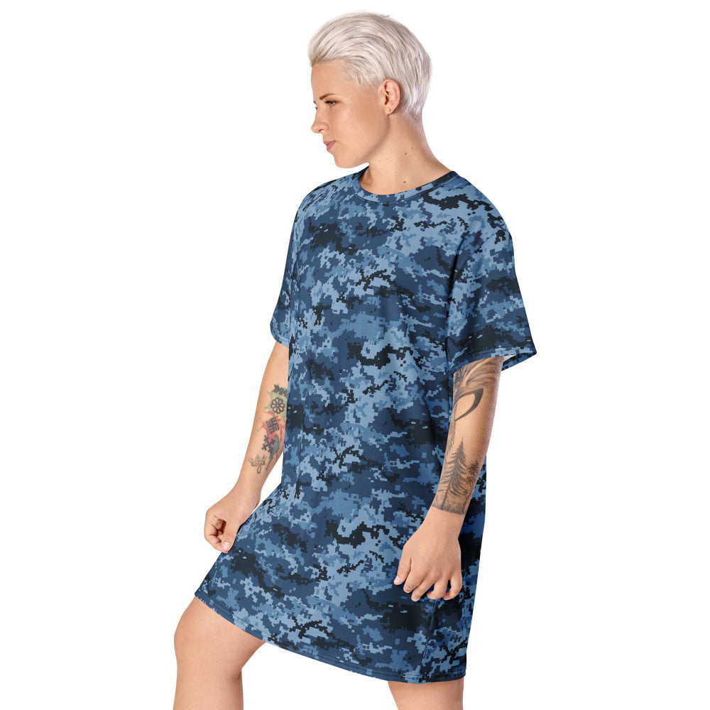 Ukrainian MM14 Navy CAMO T-shirt dress - Womens T-Shirt Dress