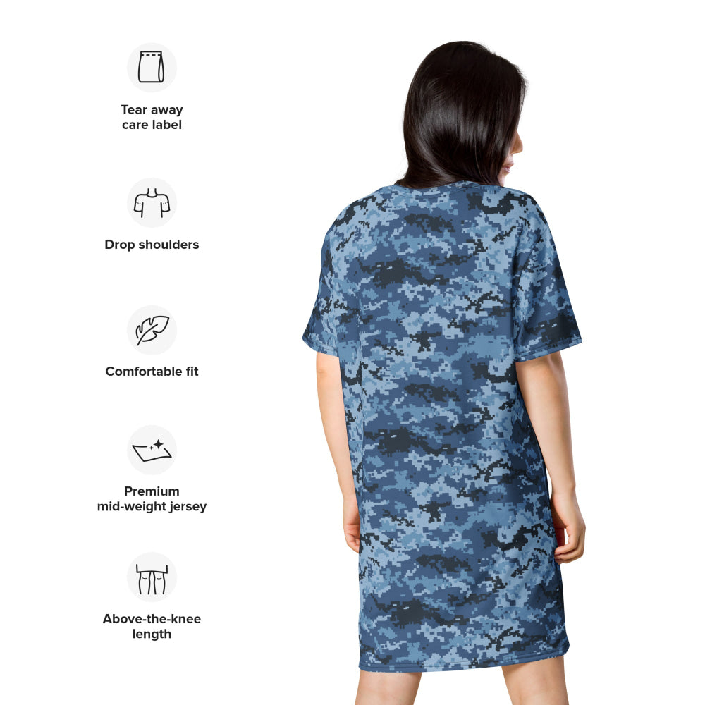 Ukrainian MM14 Navy CAMO T-shirt dress - Womens T-Shirt Dress