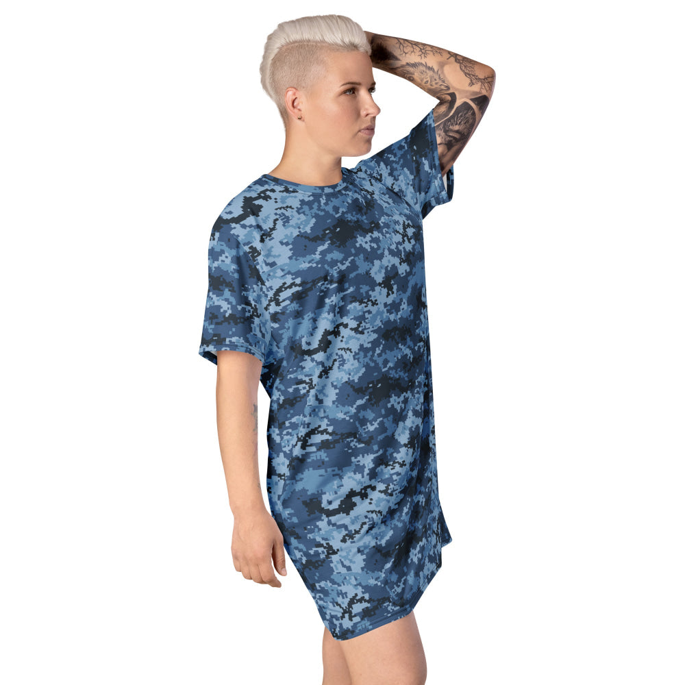 Ukrainian MM14 Navy CAMO T-shirt dress - Womens T-Shirt Dress