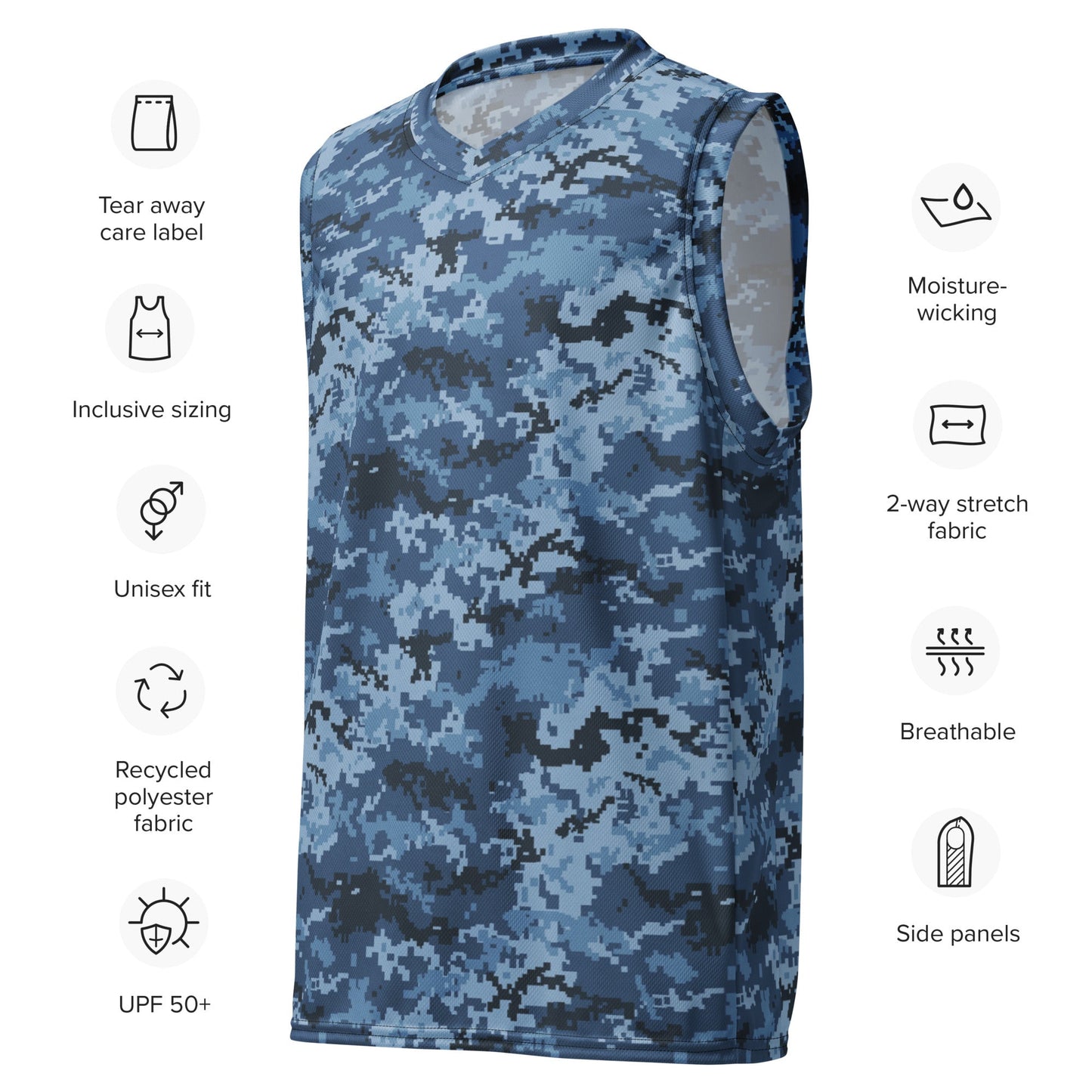 Ukrainian MM14 Navy CAMO unisex basketball jersey - Basketball Jerseys