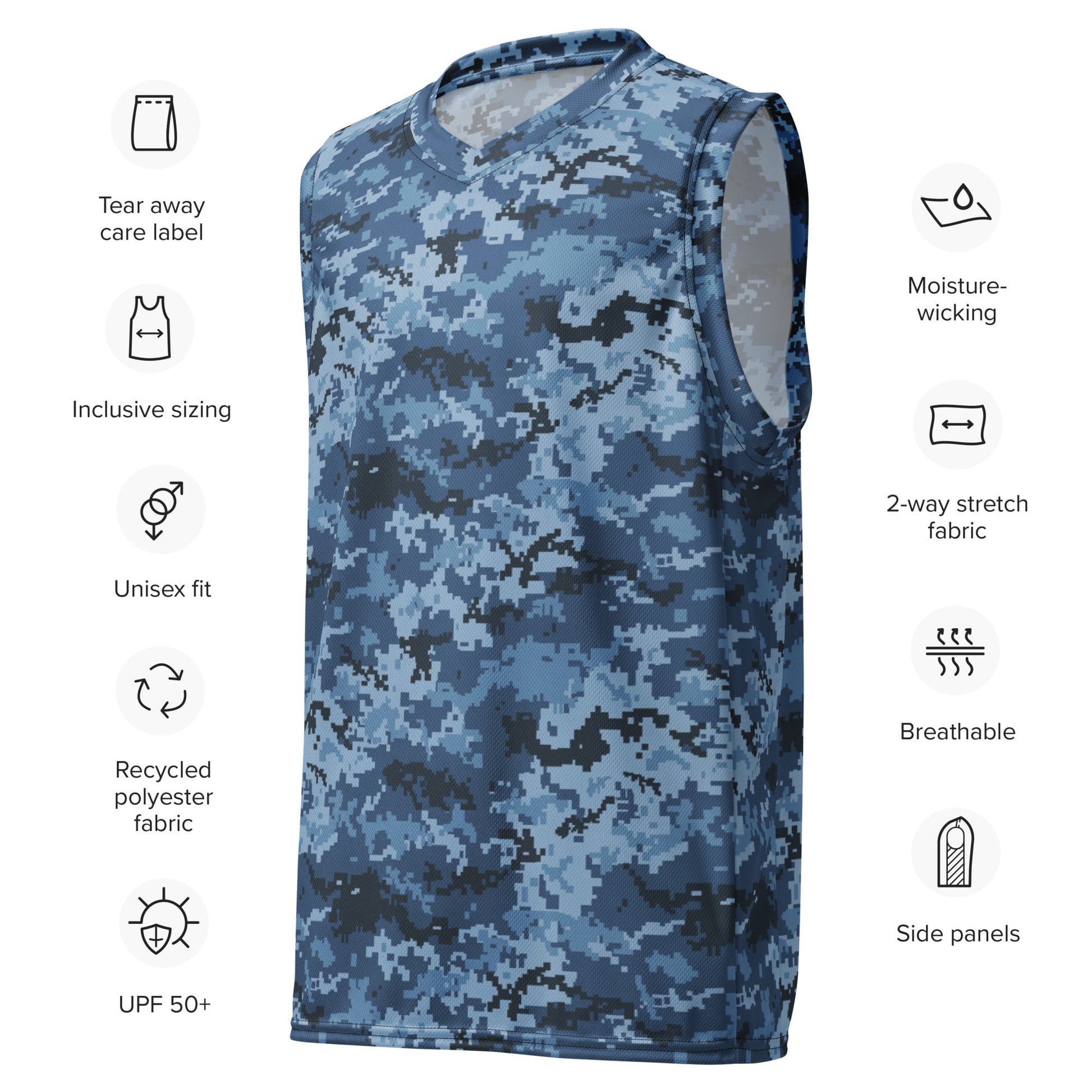 Ukrainian MM14 Navy CAMO unisex basketball jersey - Basketball Jerseys