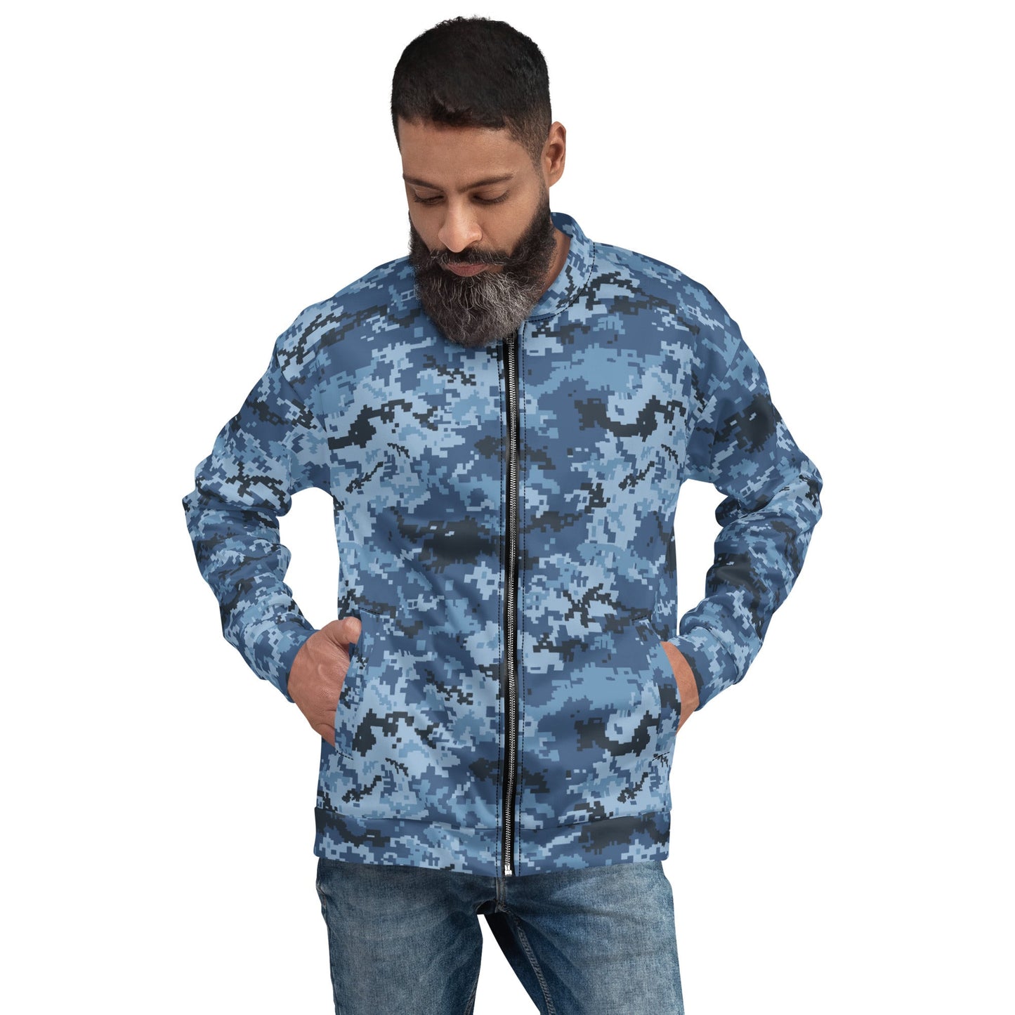 Ukrainian MM14 Navy CAMO Unisex Bomber Jacket - Jackets