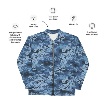 Ukrainian MM14 Navy CAMO Unisex Bomber Jacket - Jackets