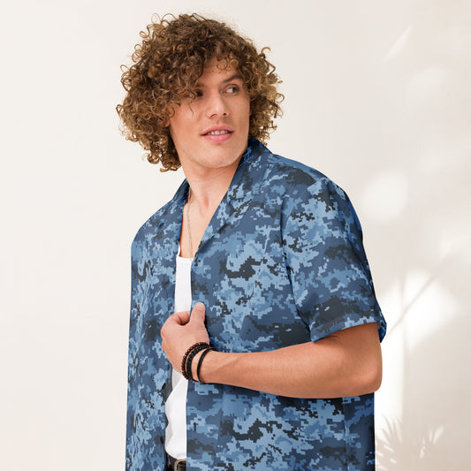 Ukrainian MM14 Navy CAMO Unisex button shirt - Button Shirts