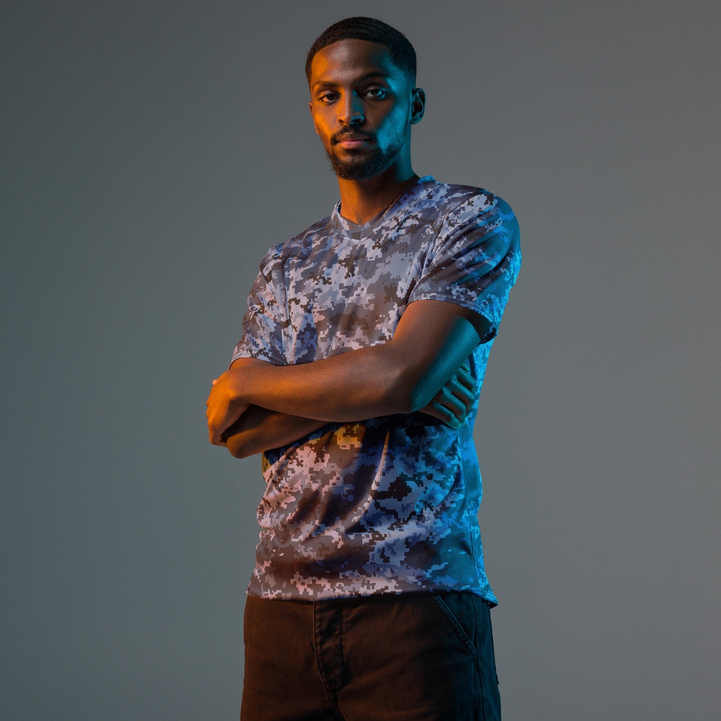 Ukrainian MM14 Navy CAMO unisex sports jersey - Sports Jerseys