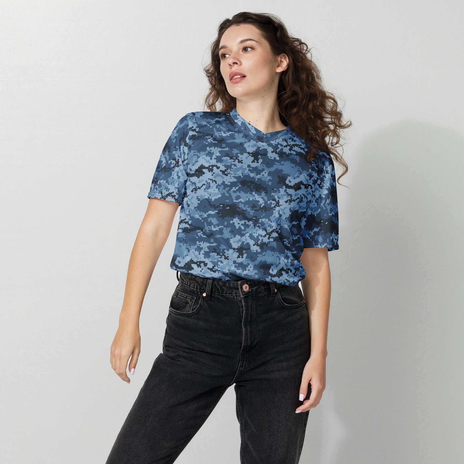 Ukrainian MM14 Navy CAMO unisex sports jersey - Sports Jerseys