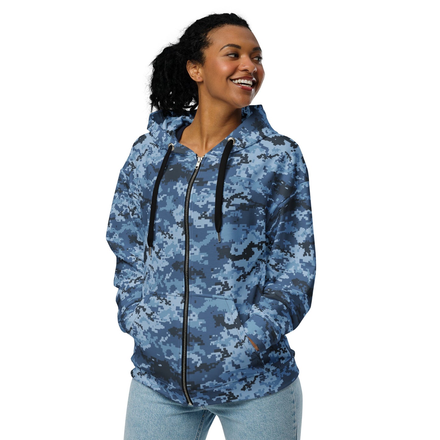Ukrainian MM14 Navy CAMO Unisex zip hoodie - Zip Hoodies
