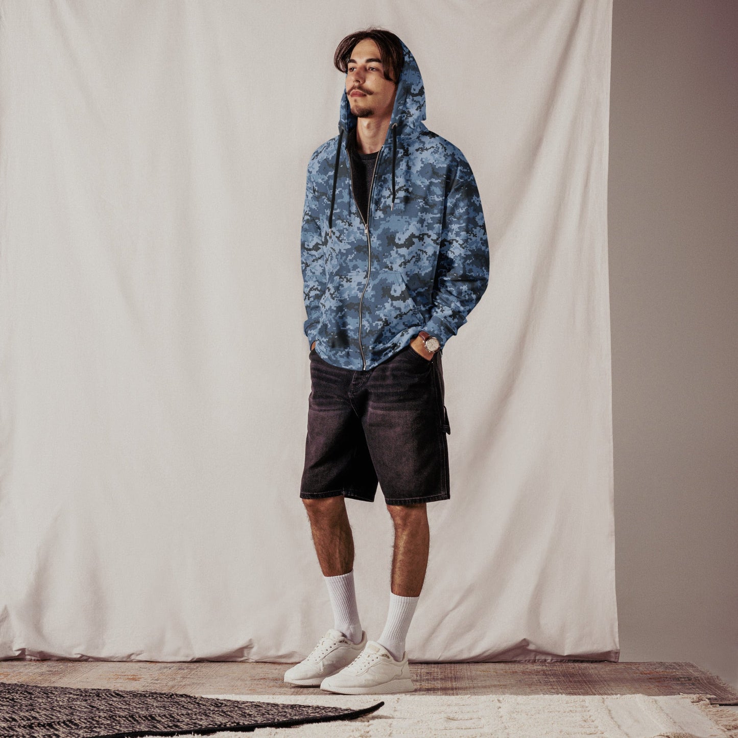 Ukrainian MM14 Navy CAMO Unisex zip hoodie - Zip Hoodies