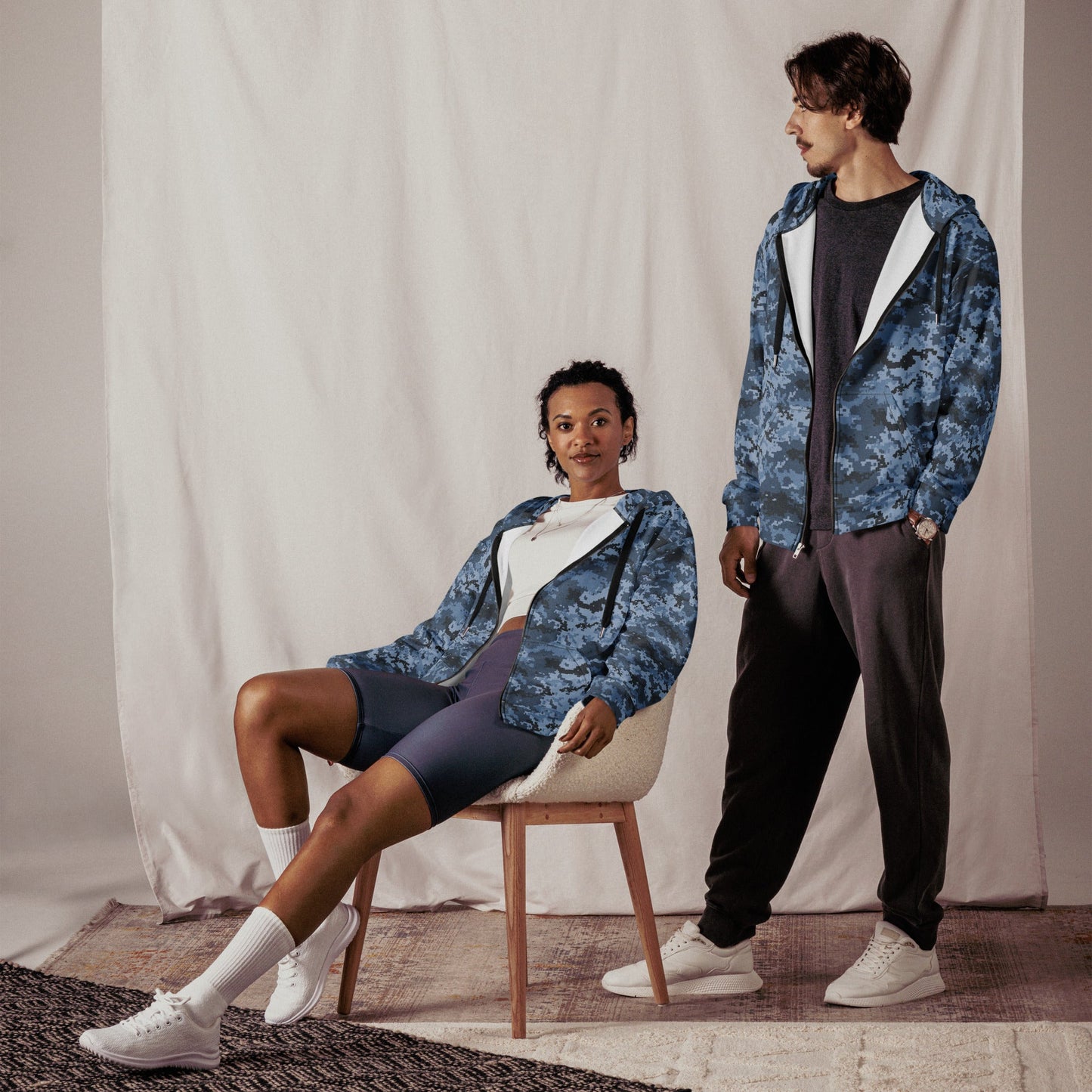 Ukrainian MM14 Navy CAMO Unisex zip hoodie - Zip Hoodies