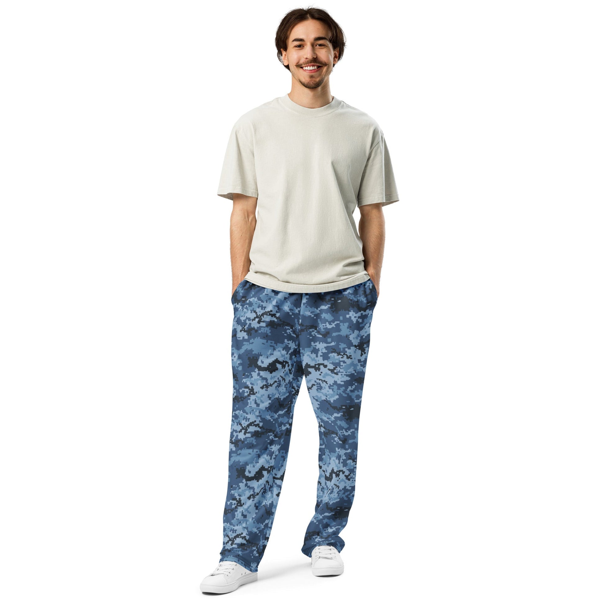 Ukrainian MM14 Navy CAMO Wide-leg joggers - Joggers