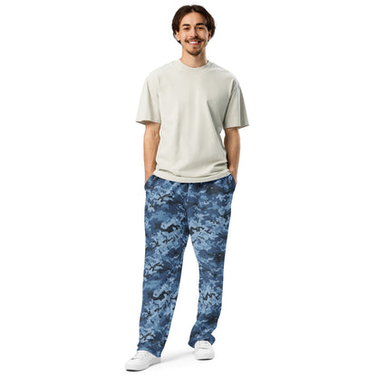 Ukrainian MM14 Navy CAMO Wide-leg joggers - Joggers