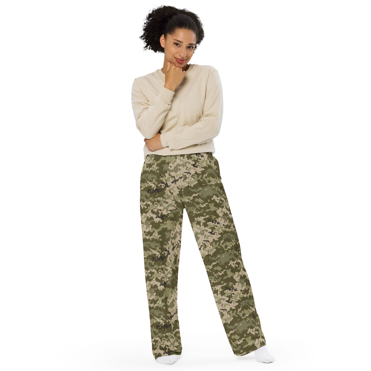 Ukrainian MM14 CAMO unisex wide leg pants Wide Pants