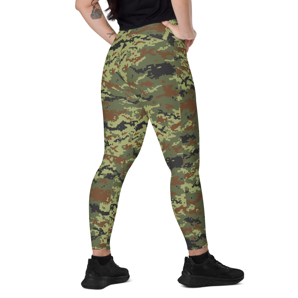 Ukrainian MM14 Woodland CAMO Leggings with pockets - 2XS - Womens With Pockets