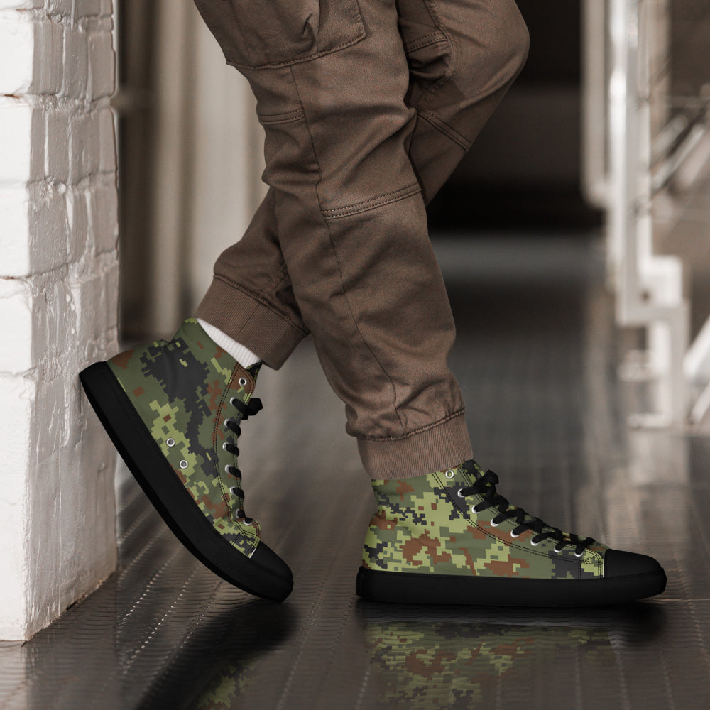 Ukrainian MM14 Woodland CAMO Men’s high top canvas shoes - Black / 5 - Mens High Top Canvas Shoes