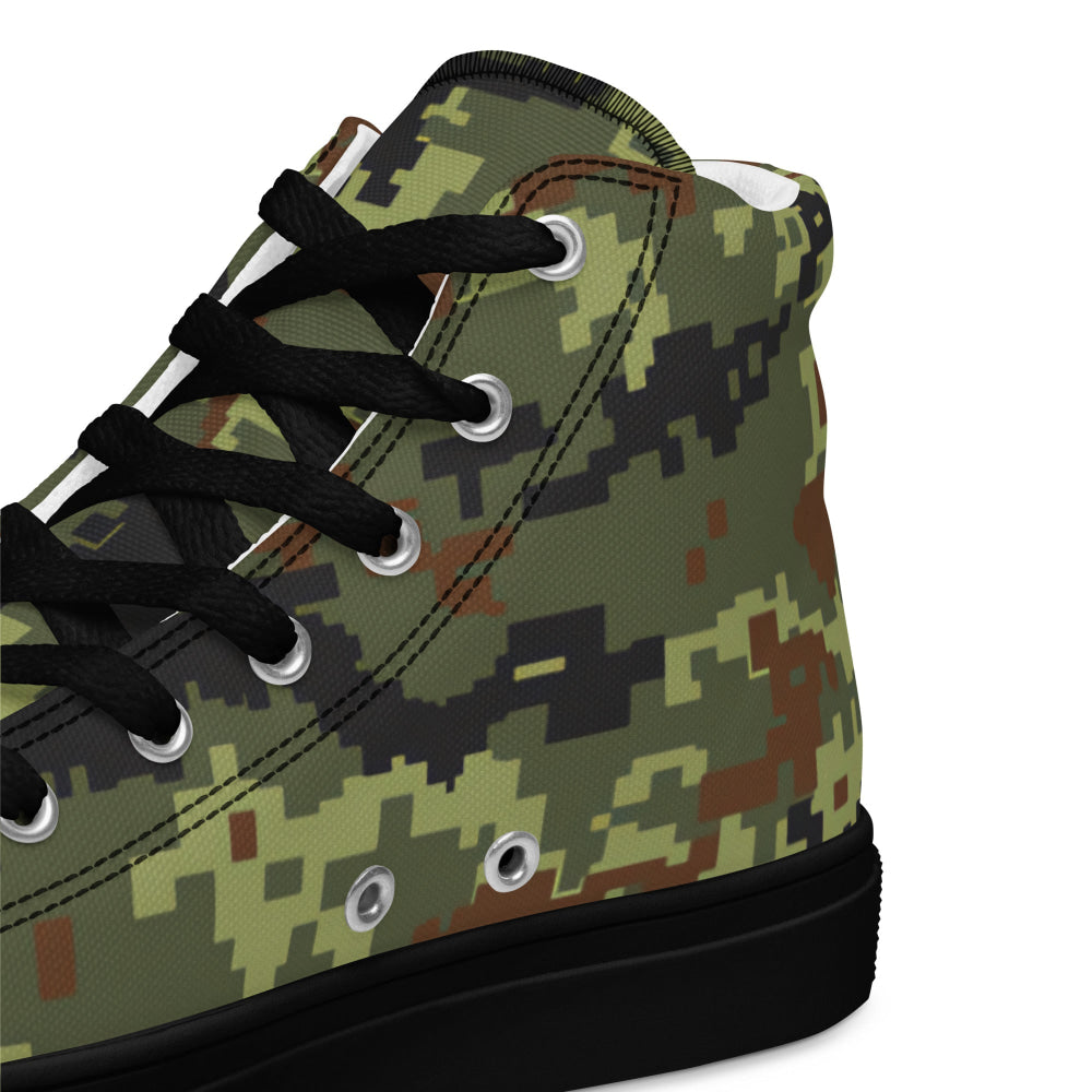 Ukrainian MM14 Woodland CAMO Men’s high top canvas shoes - Mens High Top Canvas Shoes