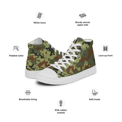 Ukrainian MM14 Woodland CAMO Men’s high top canvas shoes - Mens High Top Canvas Shoes