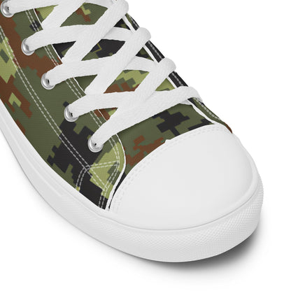 Ukrainian MM14 Woodland CAMO Men’s high top canvas shoes - Mens High Top Canvas Shoes