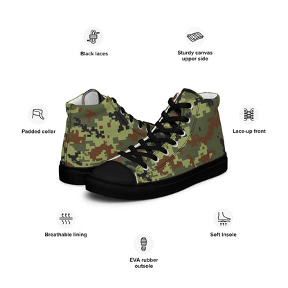 Ukrainian MM14 Woodland CAMO Men’s high top canvas shoes - Mens High Top Canvas Shoes