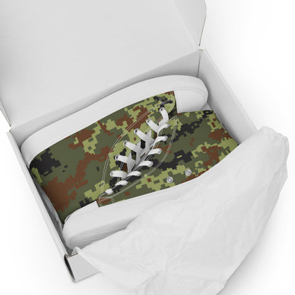 Ukrainian MM14 Woodland CAMO Men’s high top canvas shoes - Mens High Top Canvas Shoes