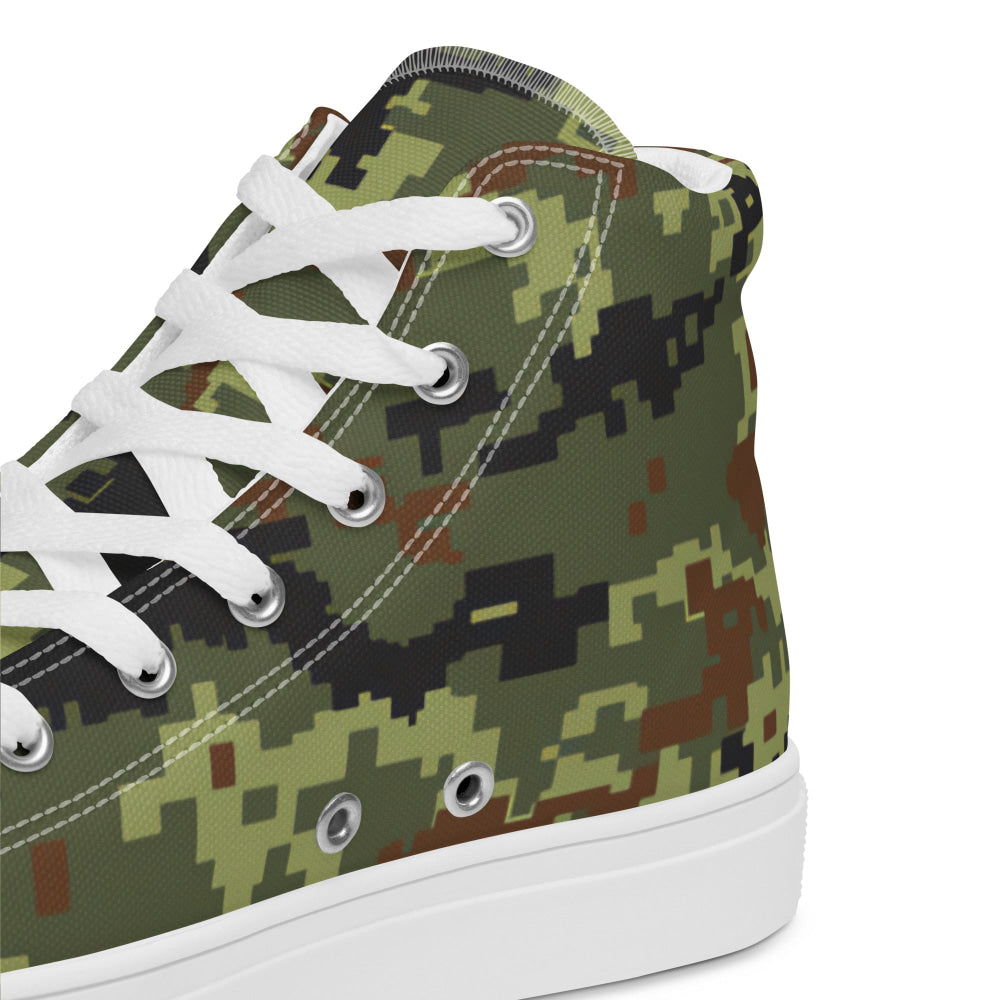 Ukrainian MM14 Woodland CAMO Men’s high top canvas shoes - Mens High Top Canvas Shoes