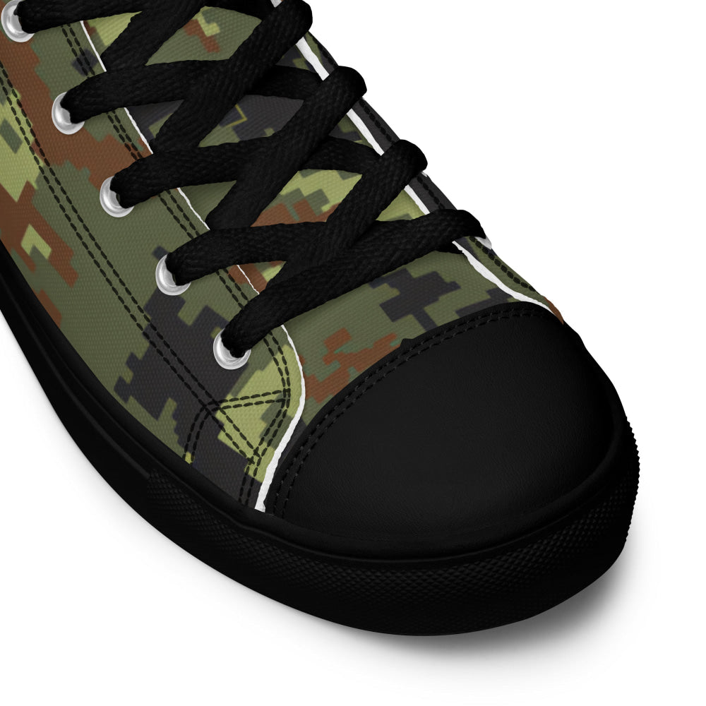 Ukrainian MM14 Woodland CAMO Men’s high top canvas shoes - Mens High Top Canvas Shoes