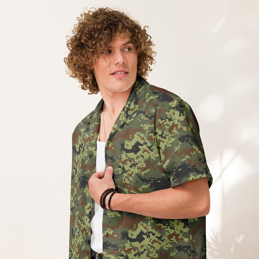 Ukrainian MM14 Woodland CAMO Unisex button shirt - Button Shirt