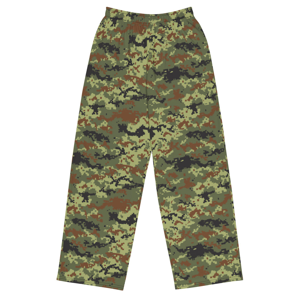 Ukrainian MM14 Woodland CAMO unisex wide-leg pants - 2XS - Unisex Wide-Leg Pants