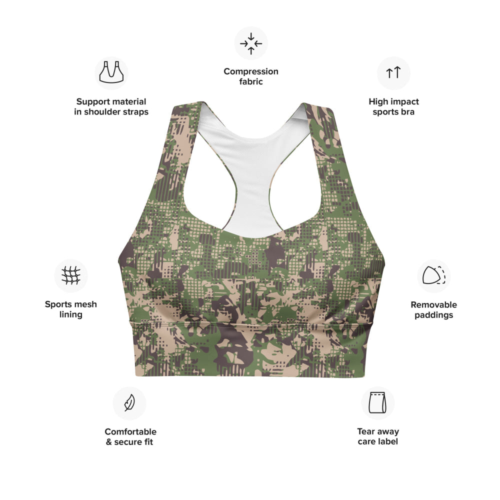 Ukrainian Predator CAMO Longline sports bra - Womens Sports Bra