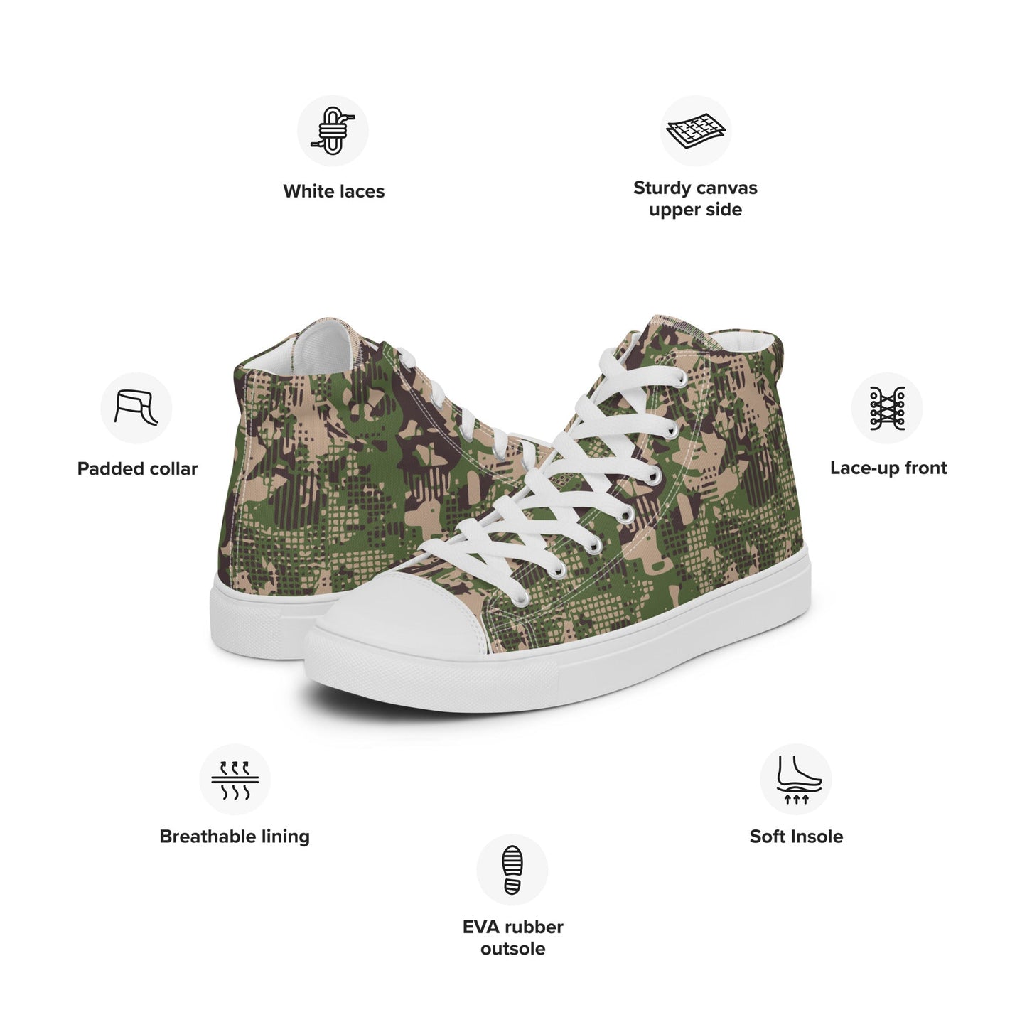 Ukrainian Predator CAMO Mens high top canvas shoes - High Top Canvas Shoes