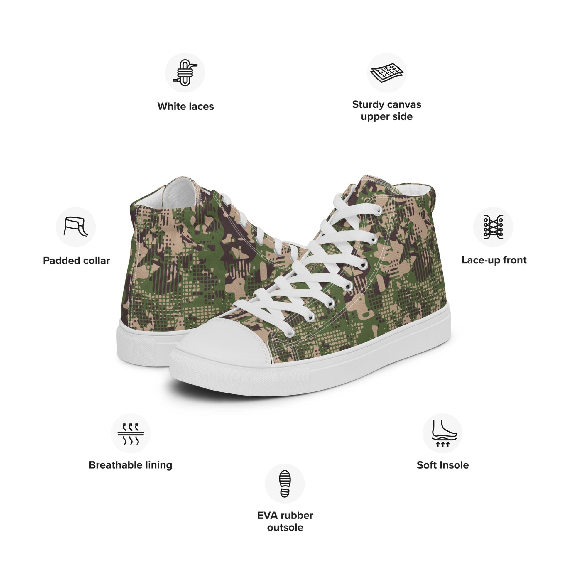 Ukrainian Predator CAMO Mens high top canvas shoes - High Top Canvas Shoes